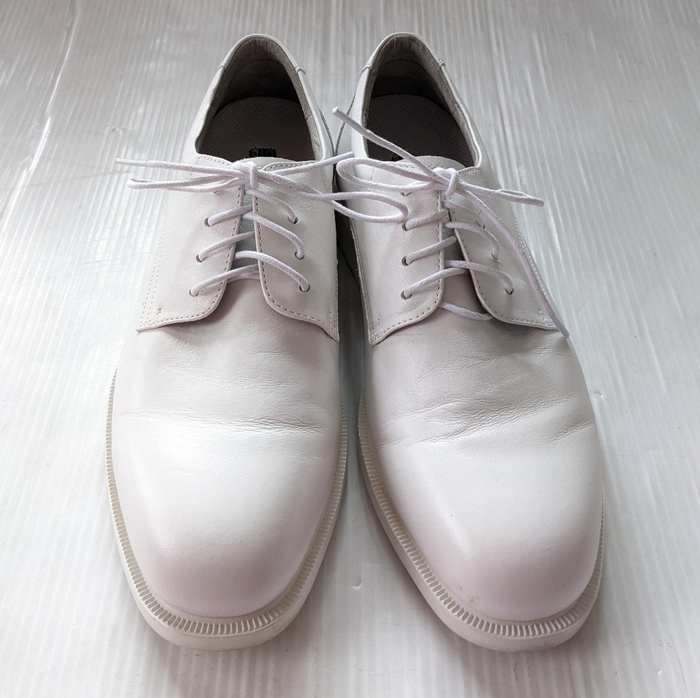 SRMAX White Leather Oxford Loafers Creepers Slip Resistant Shoes - Picture 2 of 12